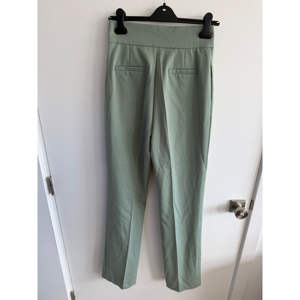 JLUXLABEL Sage Green High Waisted Wide Leg Trousers Size Small NWT - Picture 7 of 9